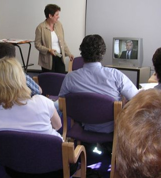 Ann in a training session